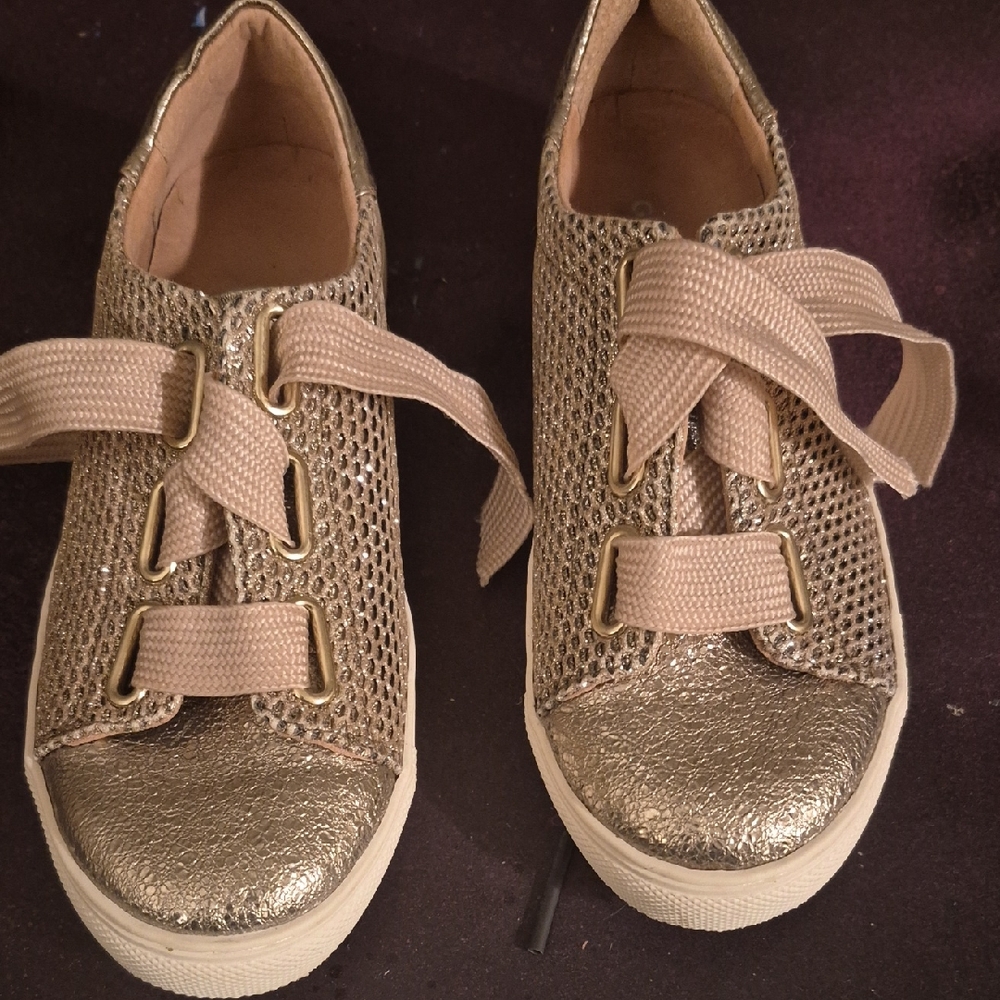 Gianni Bini Metallic Gold Sneakers